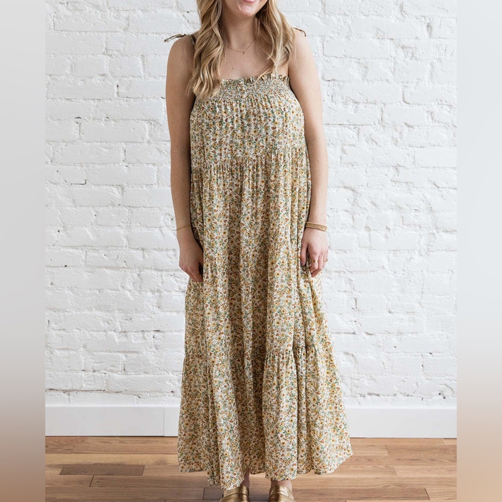 brown floral maxi dress